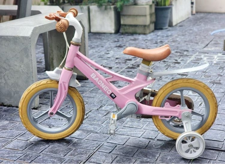 จักรยานเด็ก ขนาด 12 นิ้ว สีชมพู