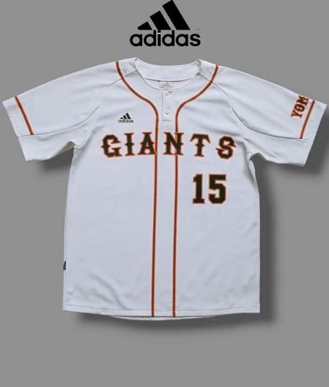 อื่นๆ เสื้อทีเชิ้ต ขาว แขนสั้น Adidas Baseball Jersey อก44"
