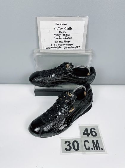 รองเท้า Puma Sz.12us46eu30cm สีดำเงา สภาพสวยดีมาก ไม่ขาด ซ่อม ใส่เที่ยวหล่อดูดี รูปที่ 1