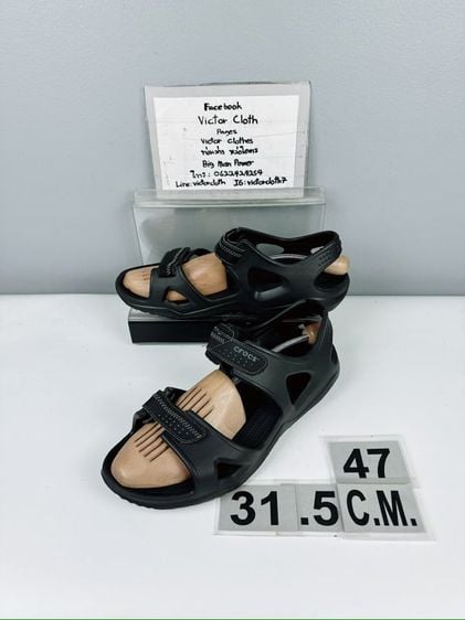 รองเท้าแตะรัดส้น Crocs Sz.13us47eu31.5cm สีดำ สภาพสวยมากเหมือนใหม่ ไม่ขาดซ่อม ใส่เที่ยวลุยๆได้