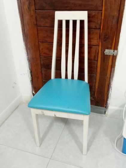 เก้าอี้สำนักงาน หนังเทียม ขาว เก้าอี้ไม้ยาง