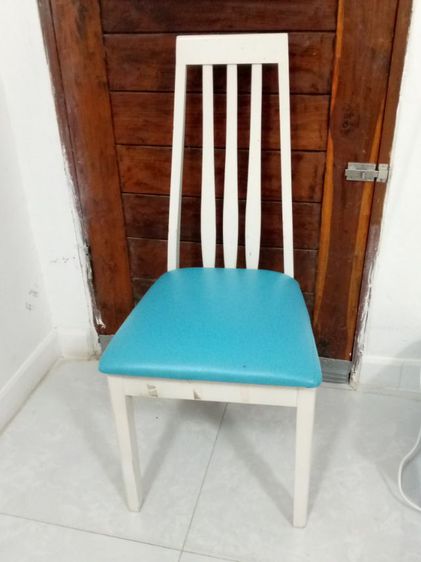 เก้าอี้สำนักงาน หนังเทียม ขาว เก้าอี้ไม้ยาง
