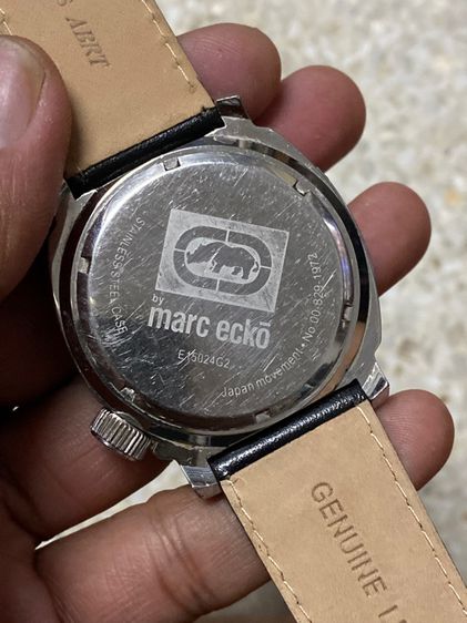 นาฬิกายี่ห้อ MARC  ECKO  ควอทซ์ ของแท้มือสอง เรือนใหญ่ สายหนังเปลี่ยนใหม่  1400฿ รูปที่ 2