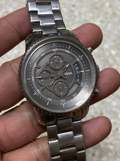 เงิน นาฬิกายี่ห้อ FOSSIL  ควอทซ์ โครโนกราฟ แท้มือสอง สายยาว 20 เซนติเมตร  1500฿