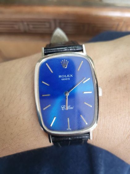 นาฬิกา Rolex ref 4113 Cellini White Gold 18k Blue Dial 

