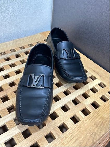 Louis Vuitton Black Leather Monte Carlo Slip on Loafers SizeUK7.5.
