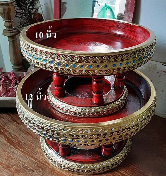 ขันโตกไม้แบบโบราณ รูปที่ 4