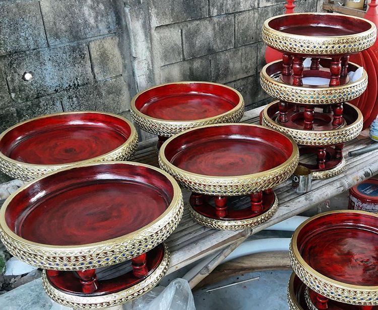 ขันโตกไม้แบบโบราณ รูปที่ 6