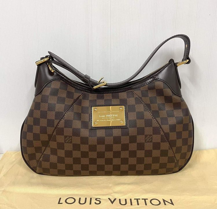 Louis Vuitton หนังแท้ หญิง น้ำตาล Lv Thames GM Damier Tote bag yr.10
