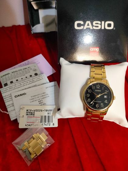 นาฬิกา Casio เรือนทอง หน้าปัดดำ
