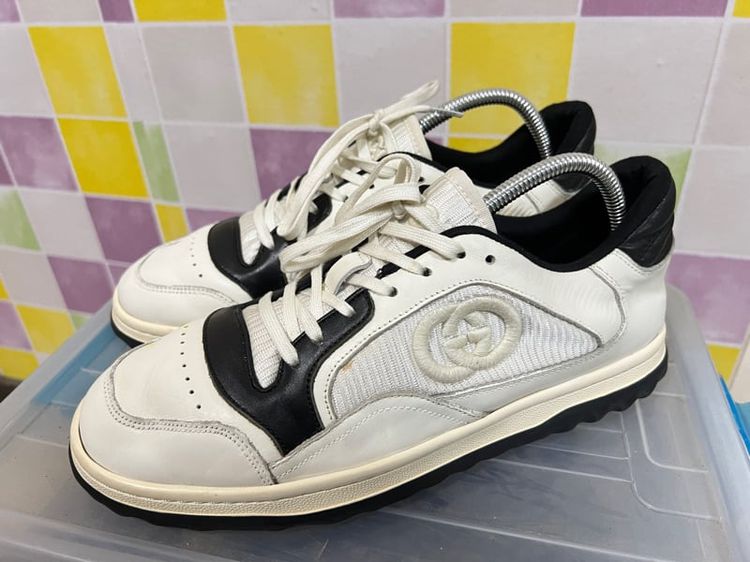 Gucci Mac 80 Women's White Black Leather Low Top Sneakers New