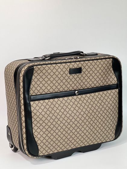 กระเป๋าเดินทางGucci Carry On Trolley Rolling Luggage GG Coated Canvas With Leather