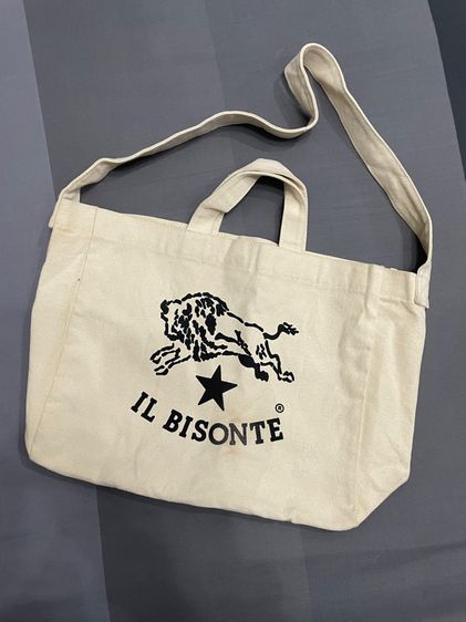 กระเป๋าสะพายข้างผ้าแคนวาส IL BISONTE ITALY