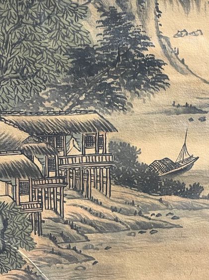 ภาพวาด ขุนนางจีนขี่ม้า วิวเขาไม้ สะสม รูปที่ 5