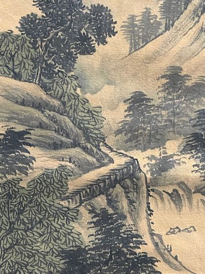 ภาพวาด ขุนนางจีนขี่ม้า วิวเขาไม้ สะสม รูปที่ 8