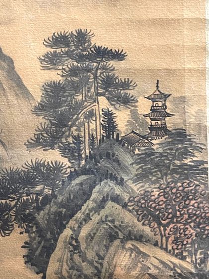 ภาพวาด ขุนนางจีนขี่ม้า วิวเขาไม้ สะสม รูปที่ 7