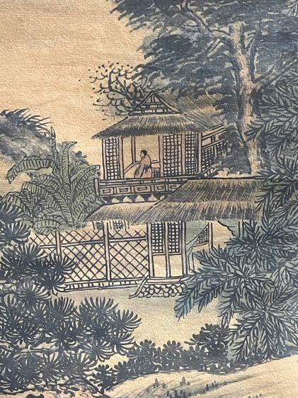 ภาพวาด ขุนนางจีนขี่ม้า วิวเขาไม้ สะสม รูปที่ 4