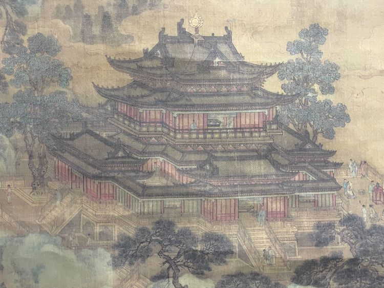 ภาพวาด พระราชวังจีน เก่าสะสมA1 รูปที่ 11