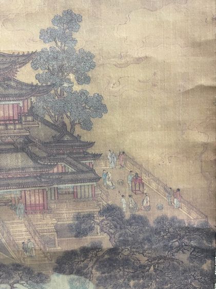 ภาพวาด พระราชวังจีน เก่าสะสมA1 รูปที่ 15