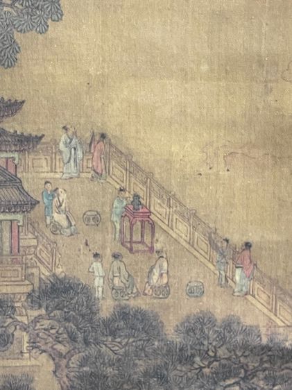 ภาพวาด พระราชวังจีน เก่าสะสมA1 รูปที่ 5