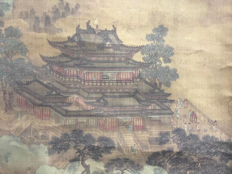 ภาพวาด พระราชวังจีน เก่าสะสมA1 รูปที่ 10