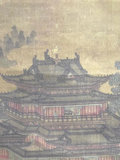 ภาพวาด พระราชวังจีน เก่าสะสมA1 รูปที่ 12