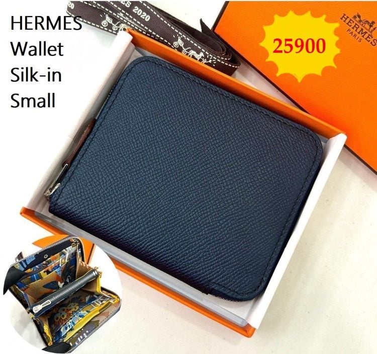 อื่นๆ หนังแท้ ไม่ระบุ น้ำเงิน กระเป๋าสตางค์ HERMES Wallet Silk-in Small compact  blue Indigo epsom