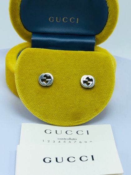 ต่างหู เงิน Gucci silver earrings (67312)