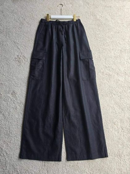 อื่นๆ กางเกง ฟรีไซส์ ดำ แขนยาว Gap0268 Gap Linen Cotton Blend Cargo Trousers แบรนด์แท้