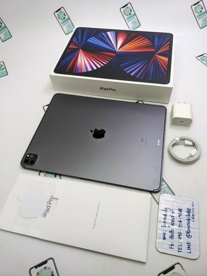 Apple ขาย  เทิร์น iPad Pro 12.9 2021 M1 Cellular 128 Gb Gray ศูนย์ไทย สภาพสวย อุปกรณ์ครบยกกล่อง เพียง 25,990 บาท เท่านั้น ครับ 