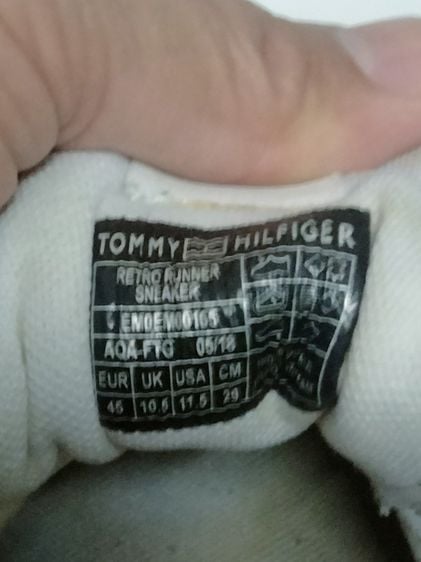 Tommy Hilfiger รองเท้าหนังกึ่งทางการ หนังแท้ UK 10.5 | EU 45 1/3 | US 11 ดำ รองเท้าทอมมี่