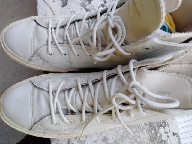 รองเท้า Converse หุ้มข้อหนังสีขาว46.5