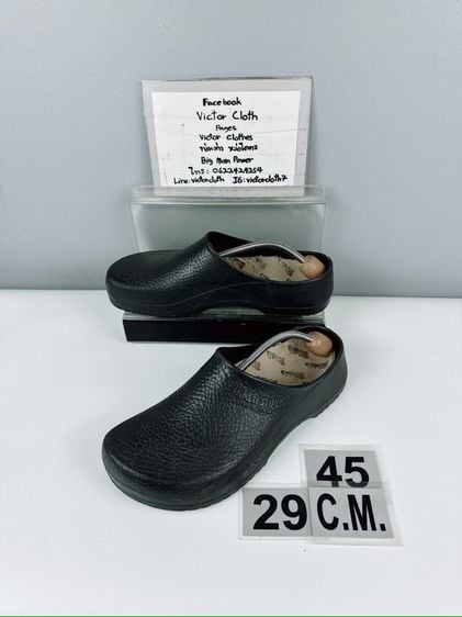 รองเท้าแตะ Birkenstock Sz.12us45eu29cm Made in Germany สีดำล้วน Insoleเดิม (เปลี่ยนInsoleบางลงเท้า31เซนใส่ได้) สภาพสวย ไม่ขาดซ่อม ใส่ลำลองดี