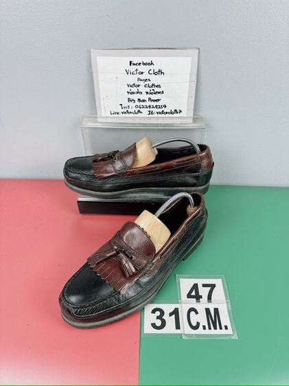 รองเท้าหนังแท้ Dockers Sz.13us47eu31cm สีดำน้ำตาลทรงBoatshoes พื้นเย็บ สภาพสวยดี ไม่ขาดซ่อม ใส่เที่ยวลำลองหล่อ รูปที่ 1