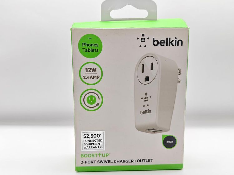 Belkin BOOST↑UP™ 2-Port Swivel Charger + Outlet ชาร์จสองอุปกรณ์ได้พร้อมกัน จ่ายไฟเสถียร
