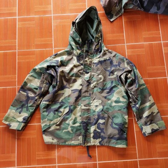 🇺🇲เสื้อทหารกันฝนPARKA Cold-water  Camouflage - Military  ปี2000 อก 60 🇺🇲งานกองทัพอเมริกา 🇺🇲Made in USA 🇺🇲ปี2000 ซิปYKK ตอกUSA