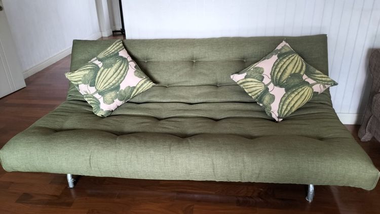 ผ้า เขียว 3 ที่นั่ง โซฟาเบด sofa bed พับได้ 2 ทาง