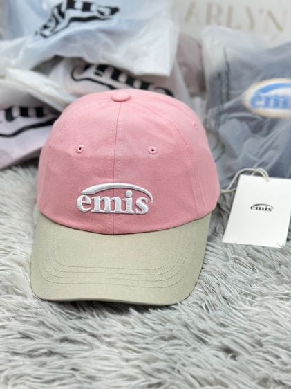 หมวกและหมวกแก๊ป หมวกแก๊ป emis สีชมพู