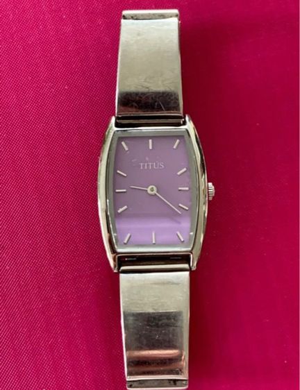 อื่นๆ นาฬิกาข้อมือผู้หญิง Titus Vintage หน้าสีม่วง ของแท้ ใช้งานได้ปกติ