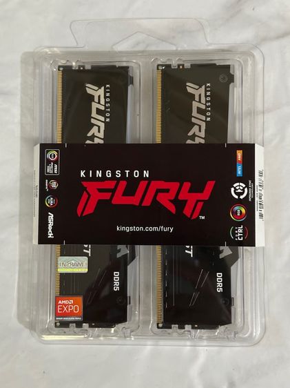 ที่เก็บข้อมูลและเมมโมรี่การ์ด Kingston FURY Beast 6000MHz DDR5 RGB 32gb (16x2)