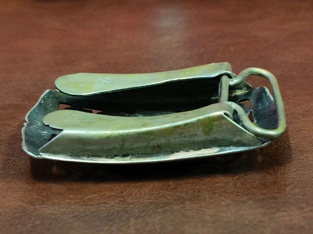 (1237) หัวเข็มขัดเงิน งานเก่า รูปช้างลงยา รูปที่ 3