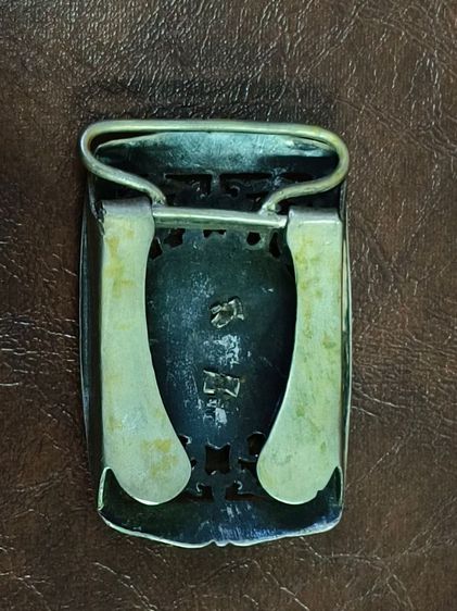 (1237) หัวเข็มขัดเงิน งานเก่า รูปช้างลงยา รูปที่ 7