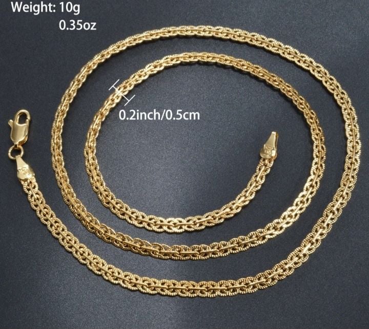 18K Au750 Italian Gold Necklace  หนัก 10g 25"