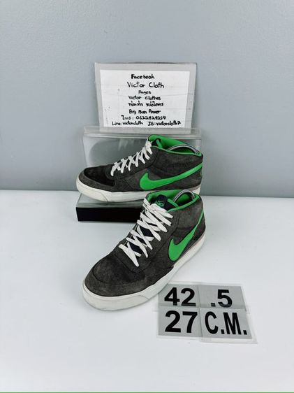 รองเท้า Nike Sz.9us42.5eu27cm รุ่น6.0 Mavrk Mid2 สีเทา น้ำหนักเบา สภาพสวยงาม ไม่ขาดซ่อม ใส่เที่ยวหล่อ 