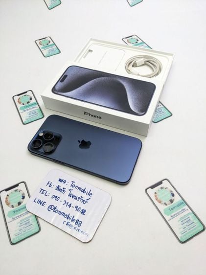 ขาย เทิร์น iPhone 15 Pro Max 256 Blue ศูนย์ไทย สภาพใหม่เอี่ยม อุปกรณ์ครบยกกล่อง ประกันยาว สุขภาพแบต 97 เพียง 36,990 บาท ครับ 