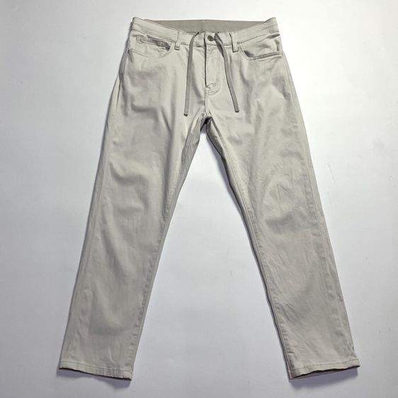 กางเกงขายาวสีขาวครีม Uniqlo เอว 32-34