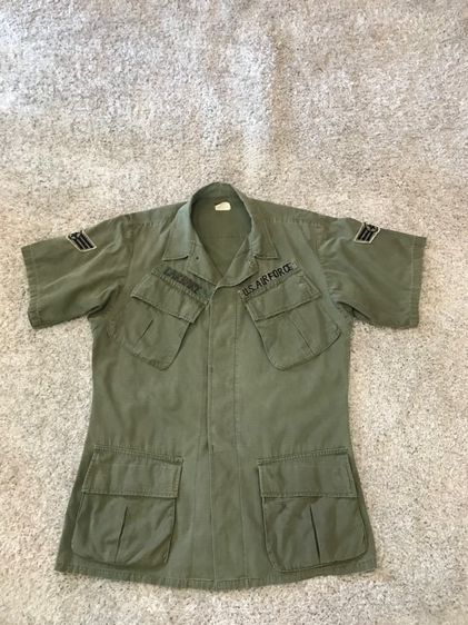 เสื้อแจ็คเก็ต | เสื้อคลุม เขียว แขนสั้น 🇺🇸เสื้อกระเป๋าเฉียง รุ่น5 USAF 1969🇺🇸