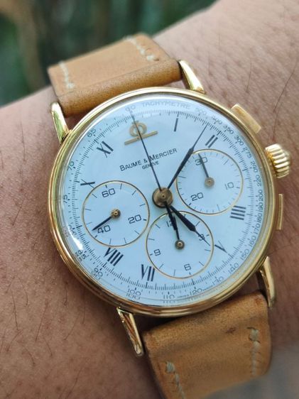 นาฬิกา Baume mercier Chronograph 18k Solid Gold 