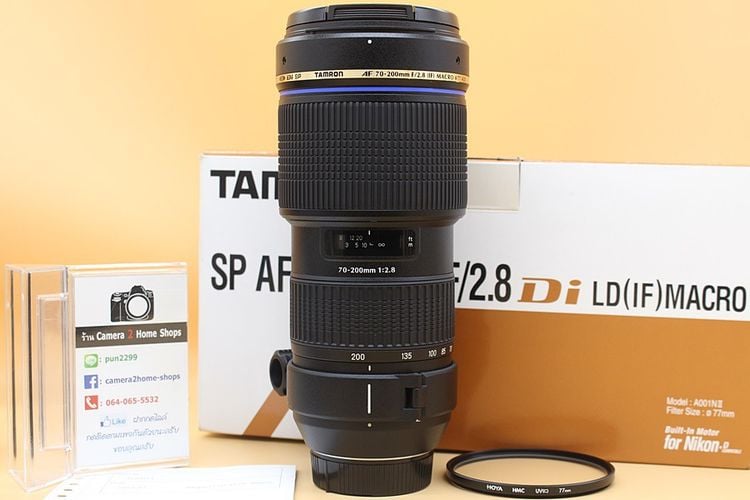 เลนส์ซูม ขาย Lens Tamron SP AF 70-200mm F2.8 DI LD IF Macro (For Nikon) สภาพสวยใหม่ ไร้ฝ้า รา อดีตศูนย์ อุปกรณ์ครบกล่อง