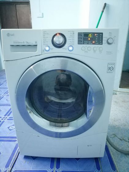 เครื่องซักผ้าฝาหน้า lg อินเวสเตอร์ ใช้งานปกติซักผ้านวมได้